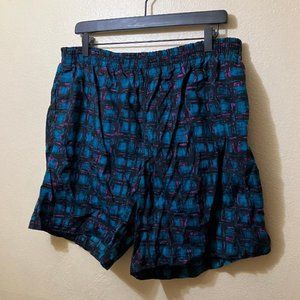 Vintage Laguna Men's Multicolor Geometric Lined Swim Trunks Shorts Size Large